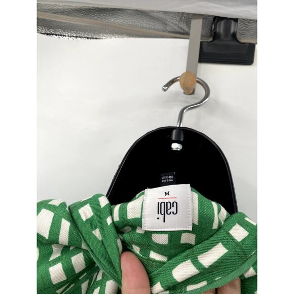 CaBi CIRCUIT Green White Plaid Linen Rayon Belted Jacket Coat - Picture 5 of 7